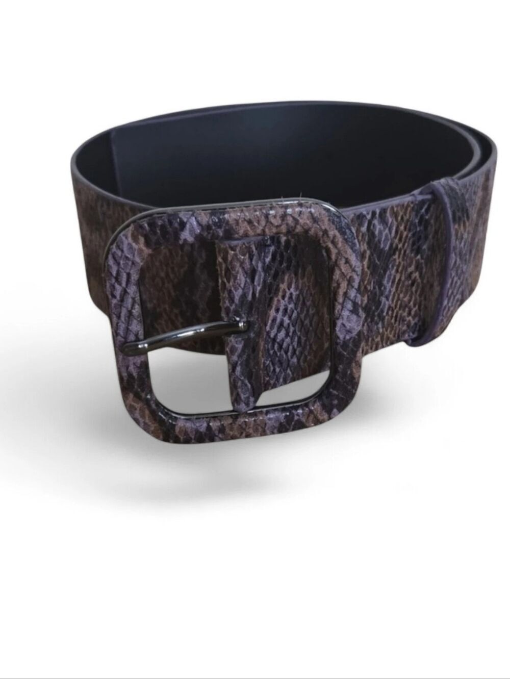 Tahari Arthur S. Levine Faux Snakeskin Wide Belt Size 2
